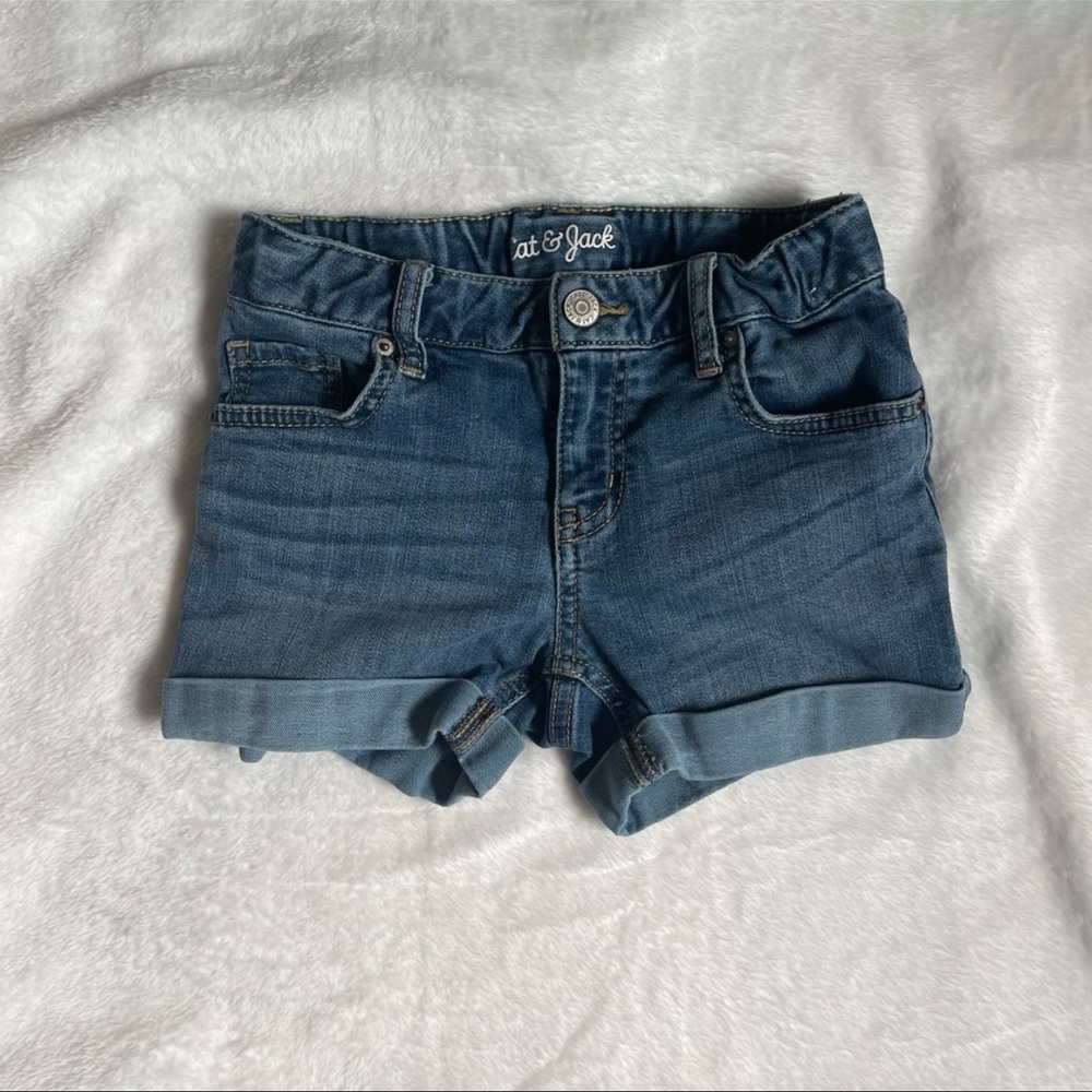 Cat & Jack Kids Rolled Cuff Denim Shorts - Dark Blue
